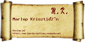 Marlep Krisztián névjegykártya